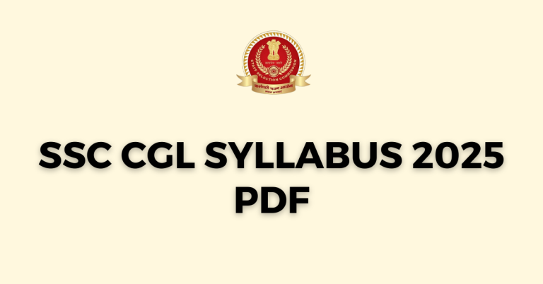 SSC CGL Syllabus 2025 PDF Free Download