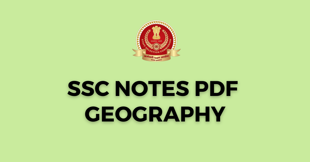 SSC Geography Notes pdf